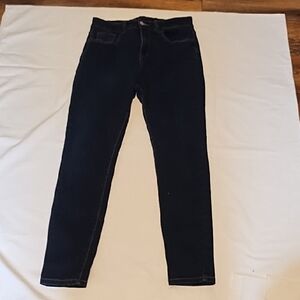 SHEIN EUC Size 30"/28" Deep Blue Denim with Tan Stitching.